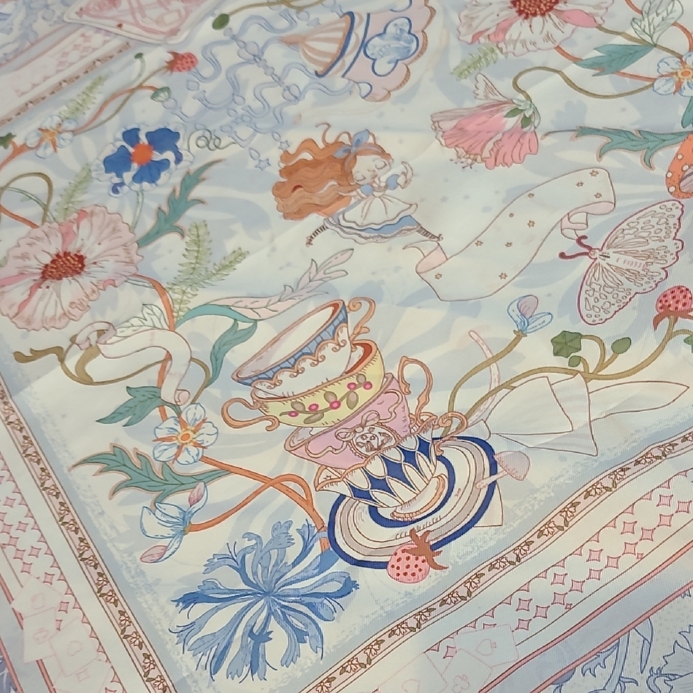 Floral and Tea Party Themed Scarf - Picture 2 of 7